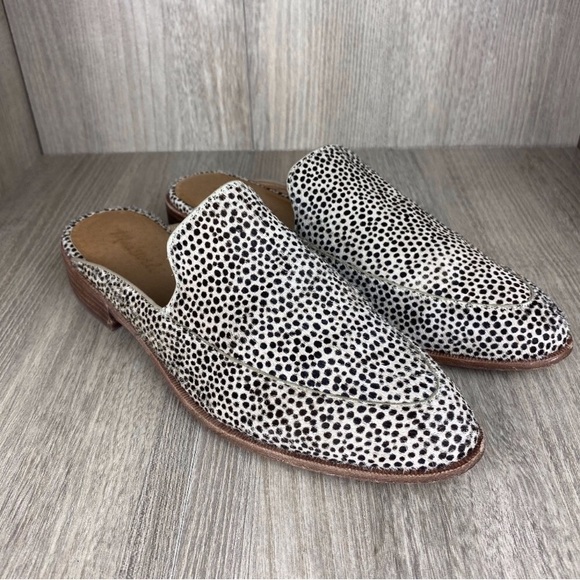 the frances loafer mule in spotted calf hair